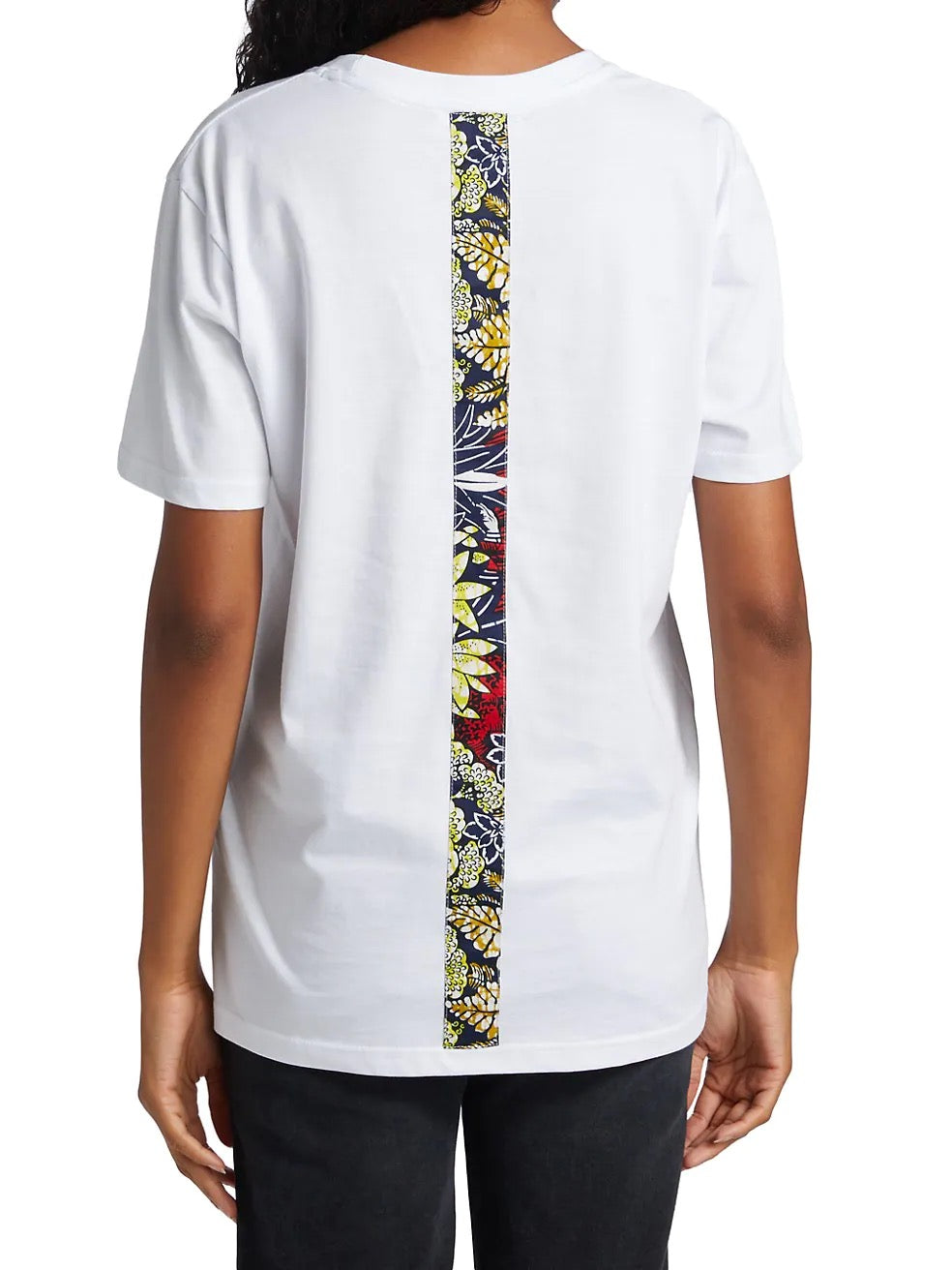 "The" t-shirt blanc 36 RUE FÉLIX x Saks - Bande wax dos - Unisex