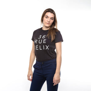 "The" T-shirt noir 36 RUE FÉLIX - LADY